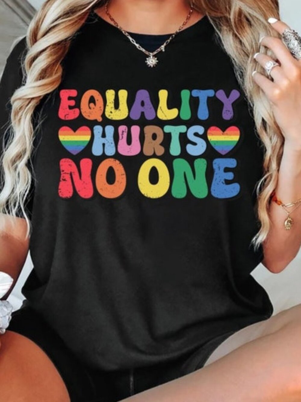 Retro Equality Hurts No One Shirt, LGBTQ+ Pride Shirt, Social Justice Tee